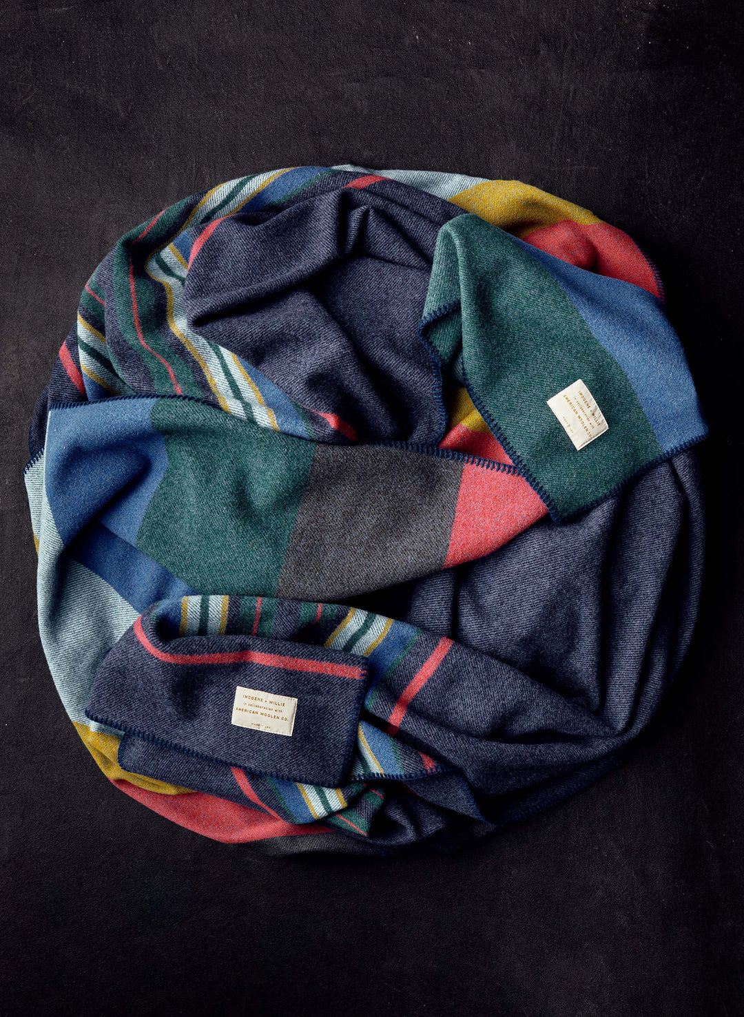 a scarf wrapped in a circle