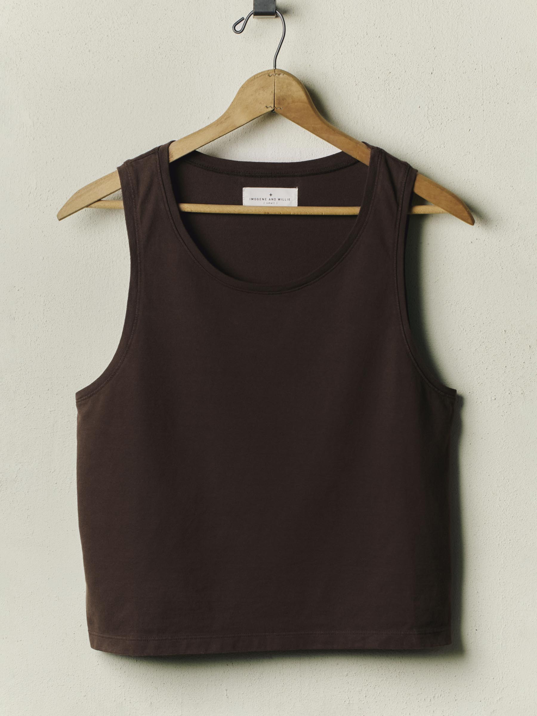 midweight box tank in brown – imogene + willie