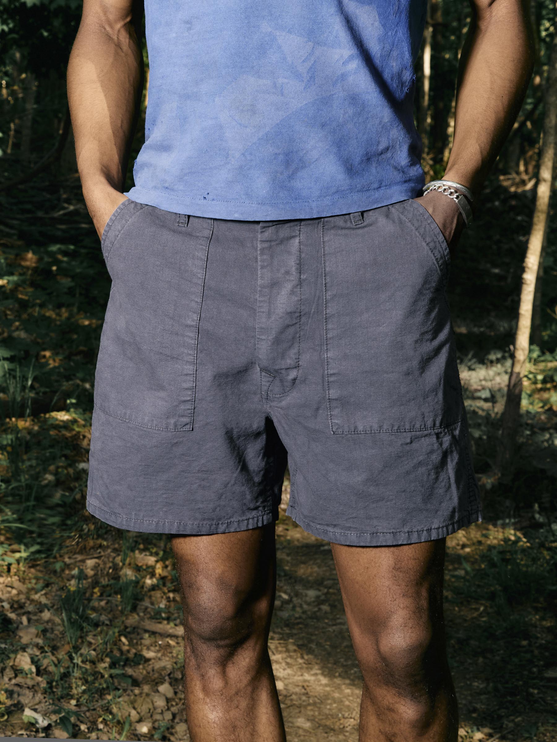 the ripstop fatigue short in sunfaded navy – imogene + willie