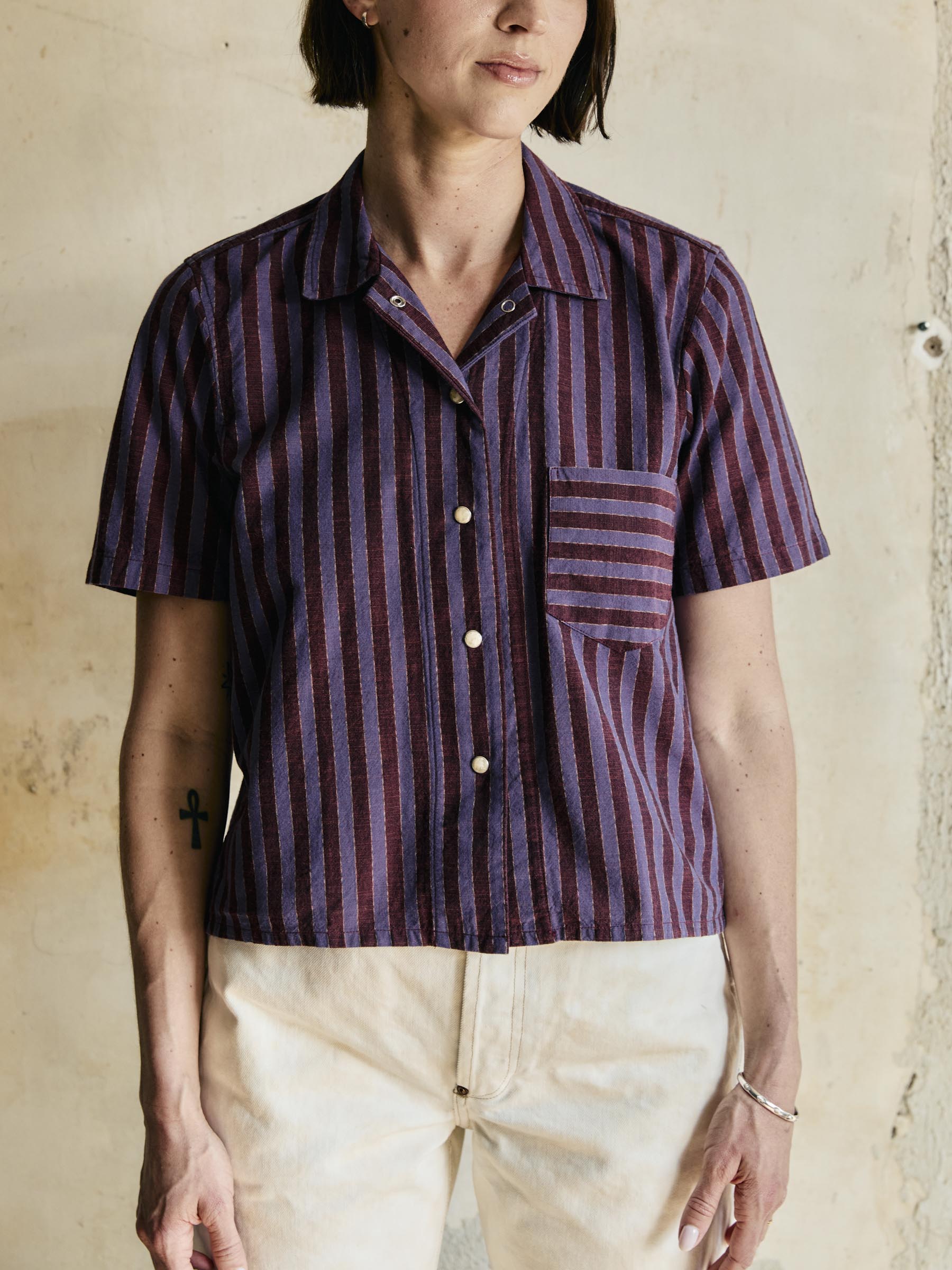 i+w x richter goods itajime stripe pearl snap – imogene + willie
