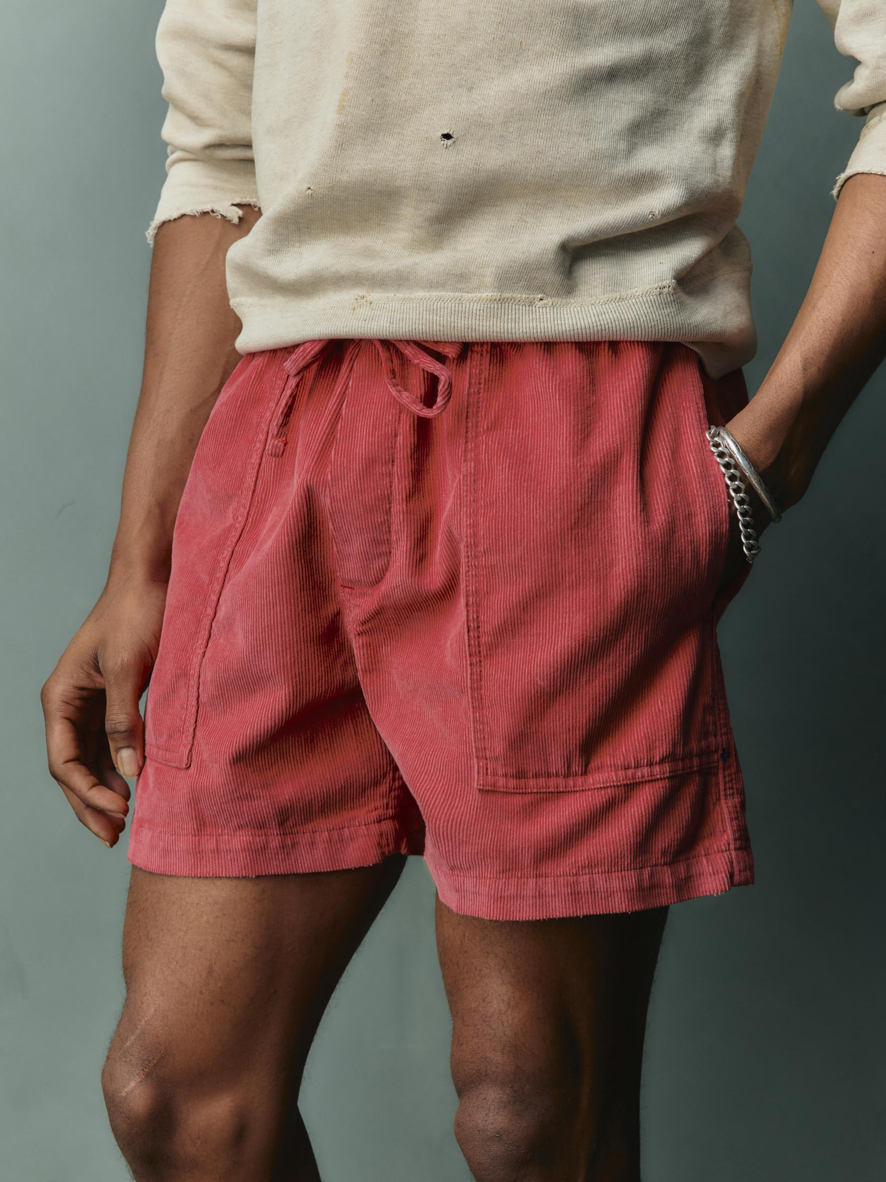 the lounge short in sunfaded red cord – imogene + willie