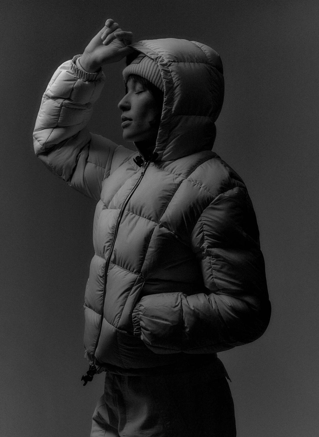 a person in a puffy coat