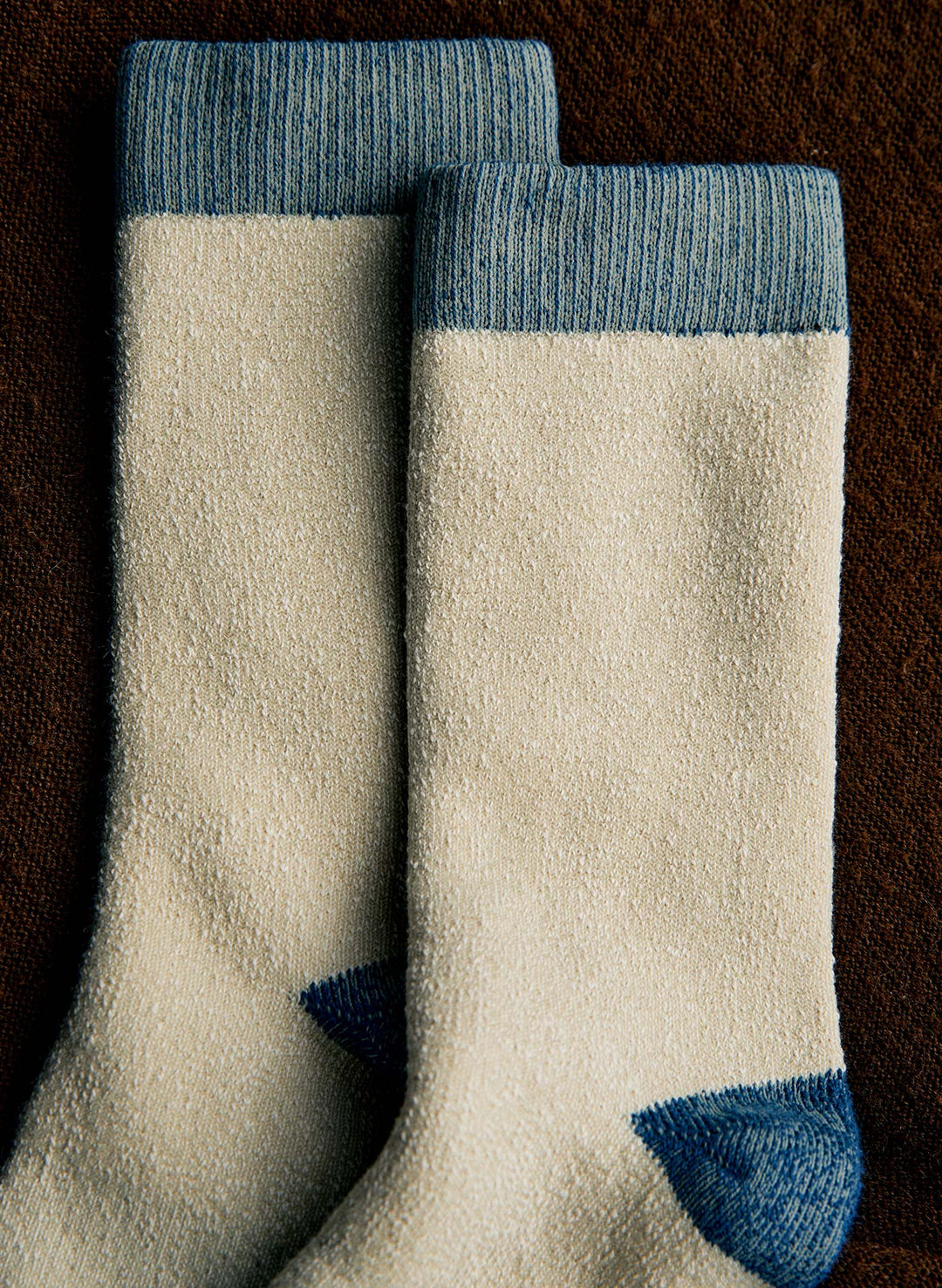 a pair of white and blue socks