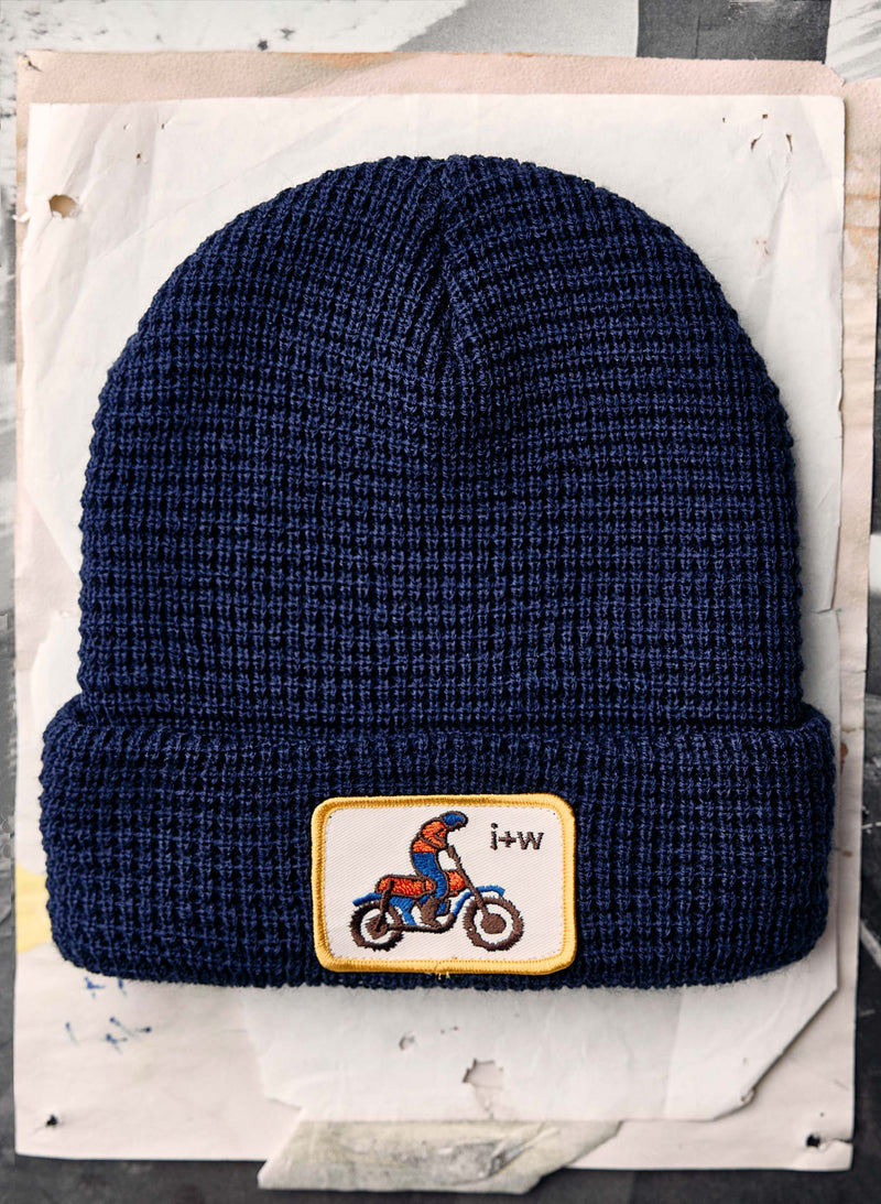 knit "happy trails" watch cap