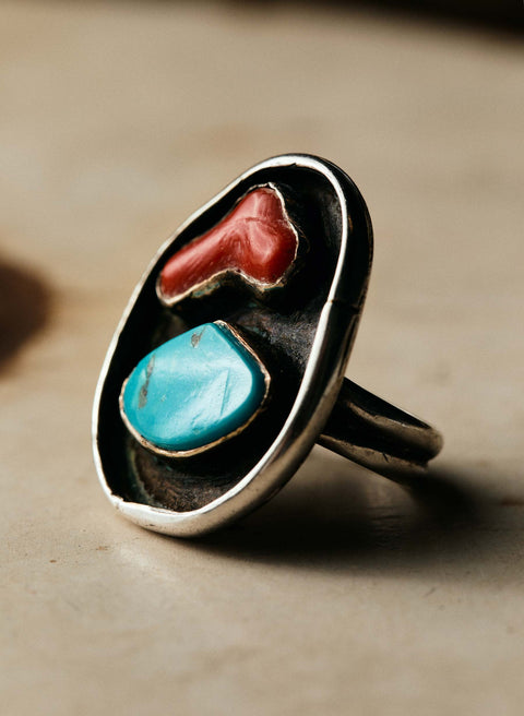 vintage navajo 2 stone ring