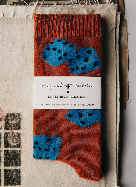 the "tumblin dice" sock in rust