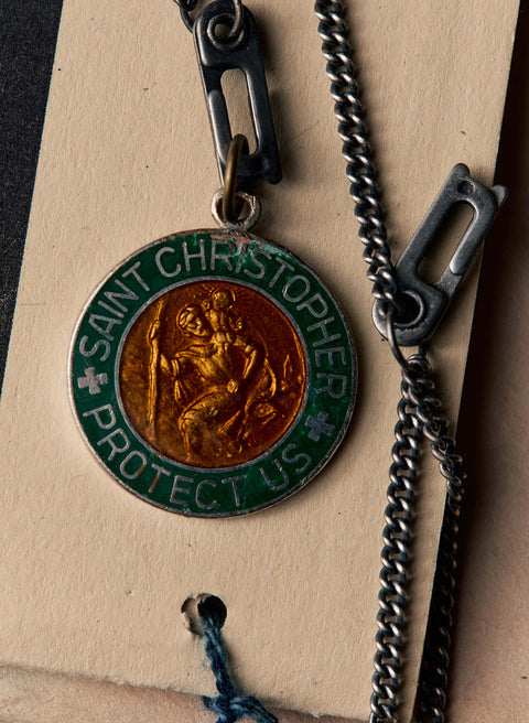 vintage "st. christopher" medal pendant