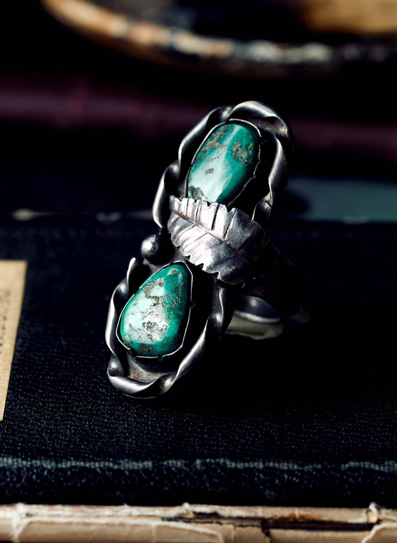 vintage navajo two stone ring