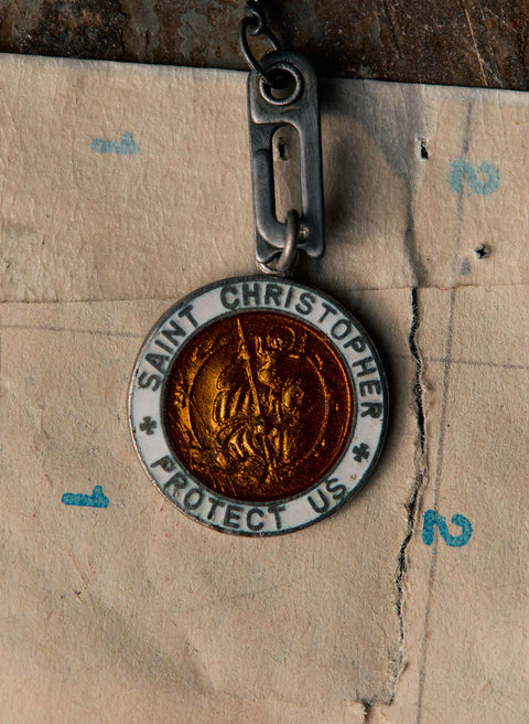 vintage "st. christopher" medal pendant