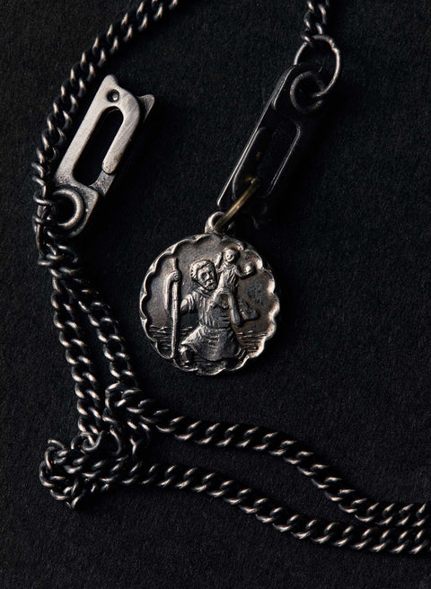 vintage "st. christopher" medal pendant