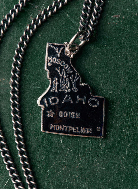 vintage idaho silver and enamel pendant