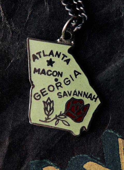 vintage "georgia" silver and enamel pendant