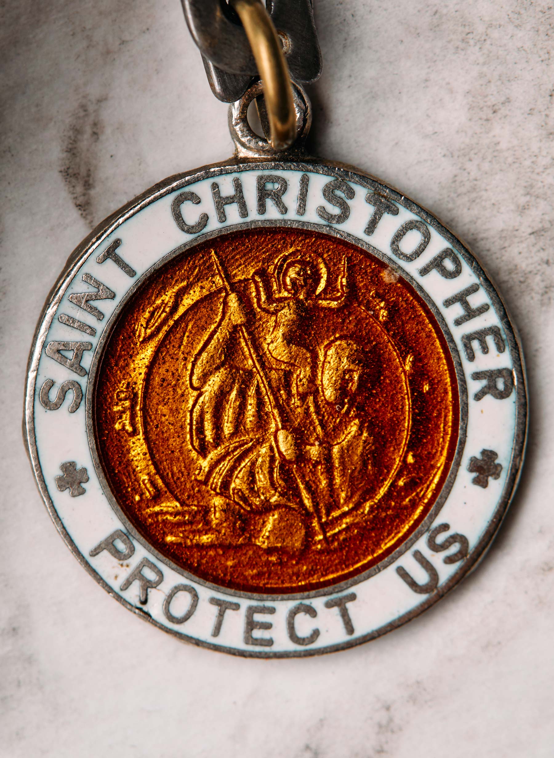 St Christopher Medal Our Lady of the Road 1 1/8