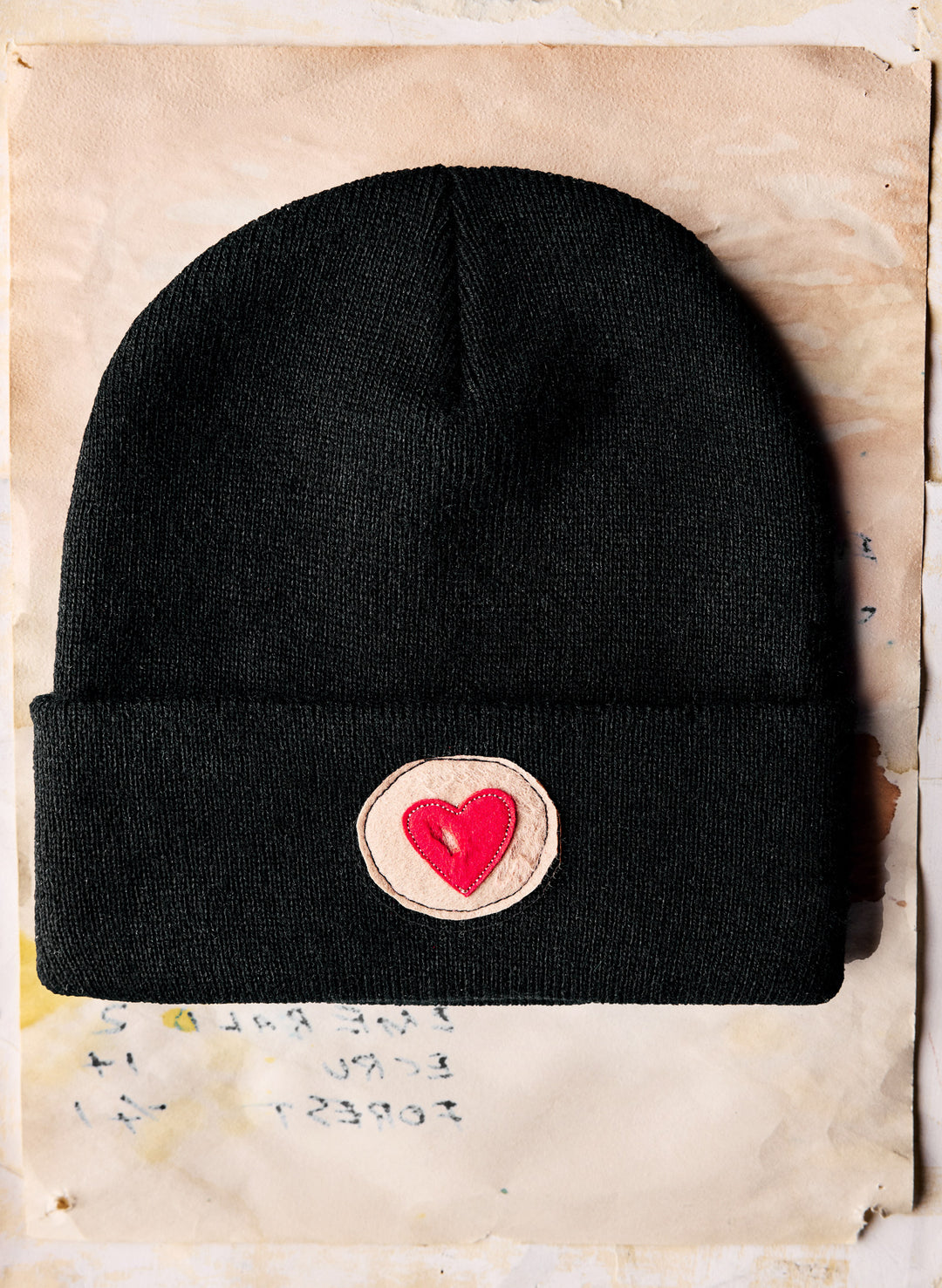 knit "heart" watch cap