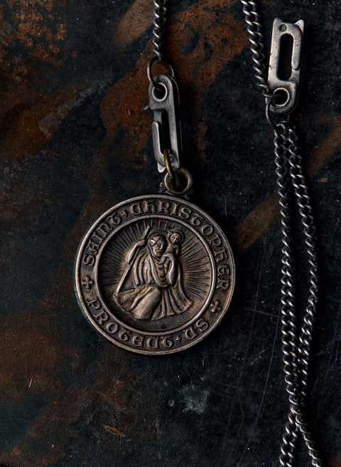 vintage "st. christopher" medal pendant