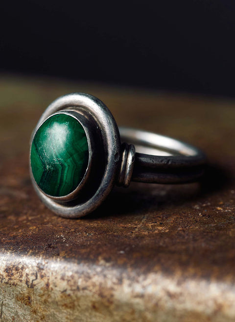 vintage malachite ring