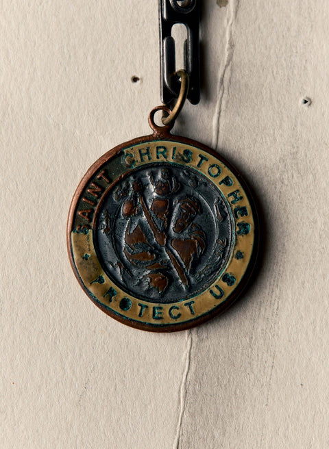 vintage "st. christopher" medal pendant