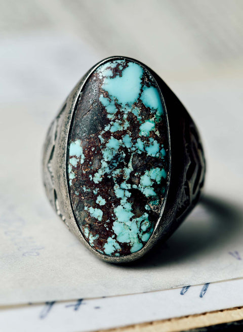 vintage trading post-era turquoise ring