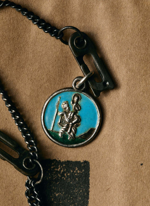 vintage "st. christopher" medal pendant