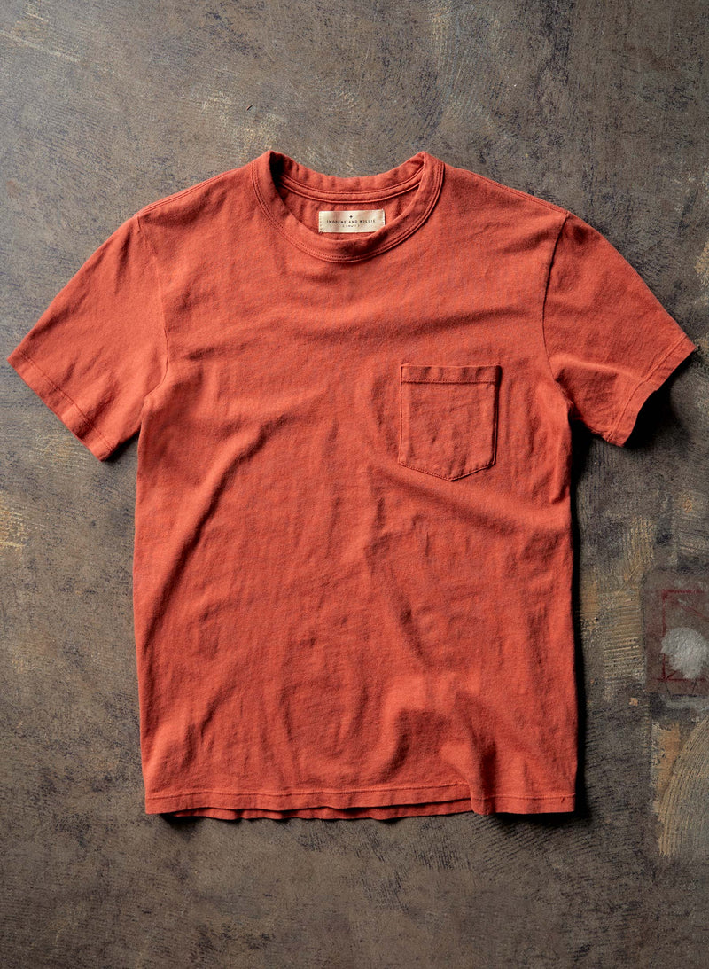 rust knit pocket tee