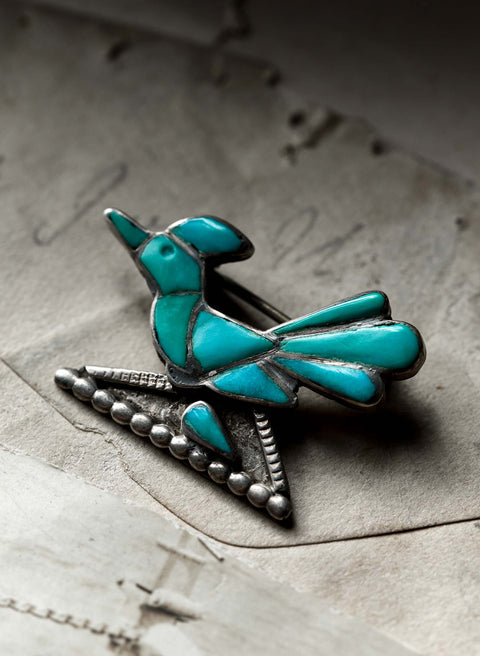 vintage zuni roadrunner pin