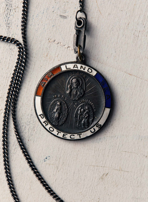 vintage "st. christopher" medal pendant