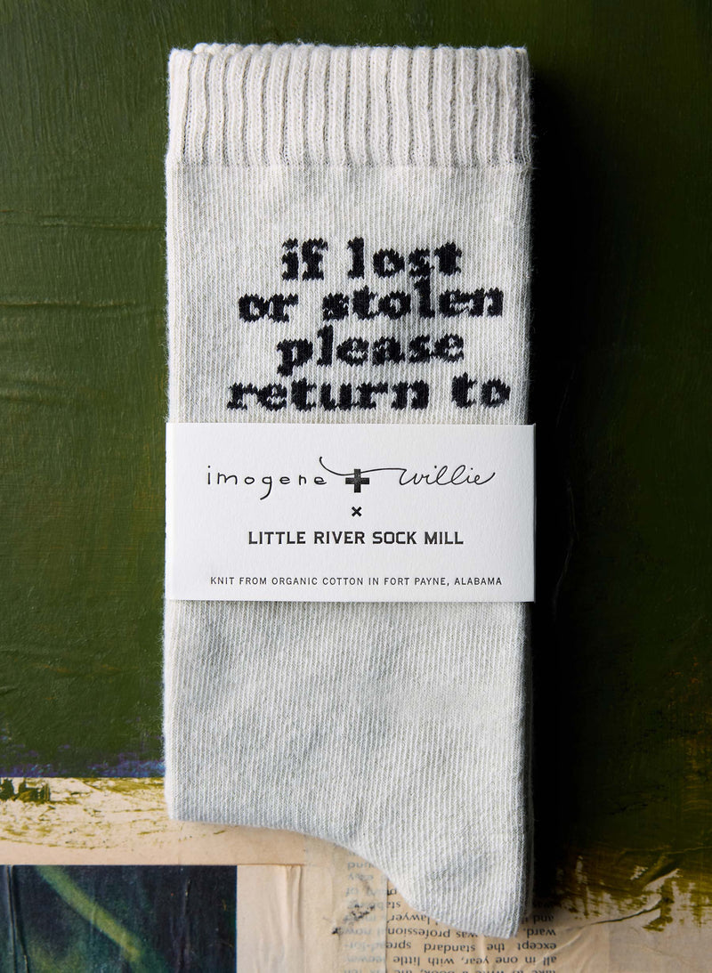 the "please return" sock - Model