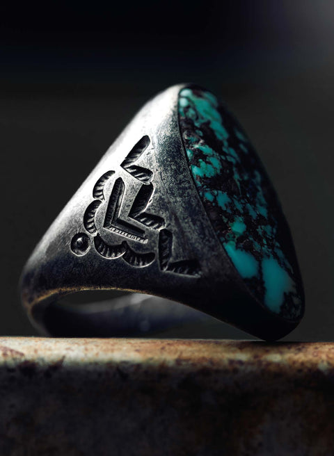 vintage trading post-era turquoise ring