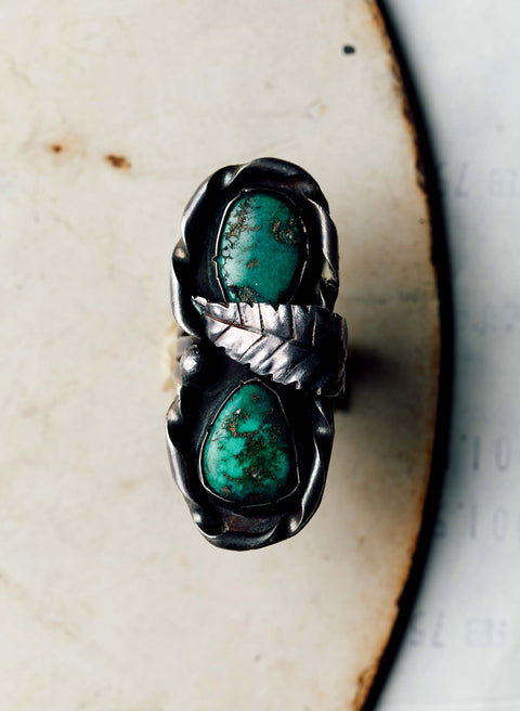 vintage navajo two stone ring