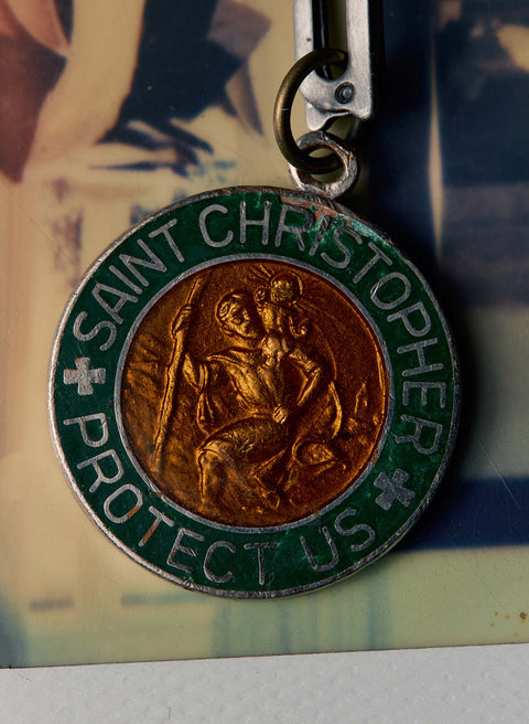 vintage "st. christopher" medal pendant