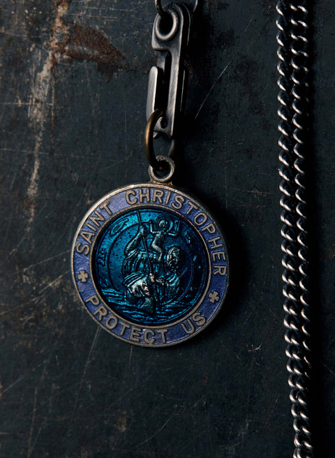 vintage "st. christopher" medal pendant