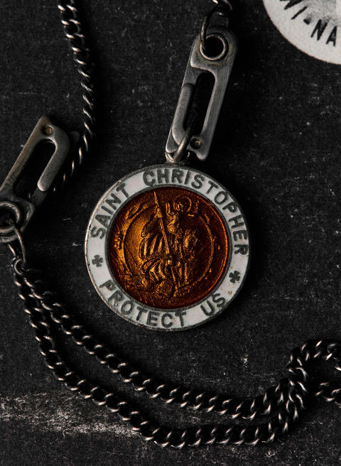 vintage "st. christopher" medal pendant