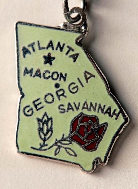 vintage "georgia" silver and enamel pendant