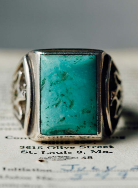 vintage trading post-era turquoise ring