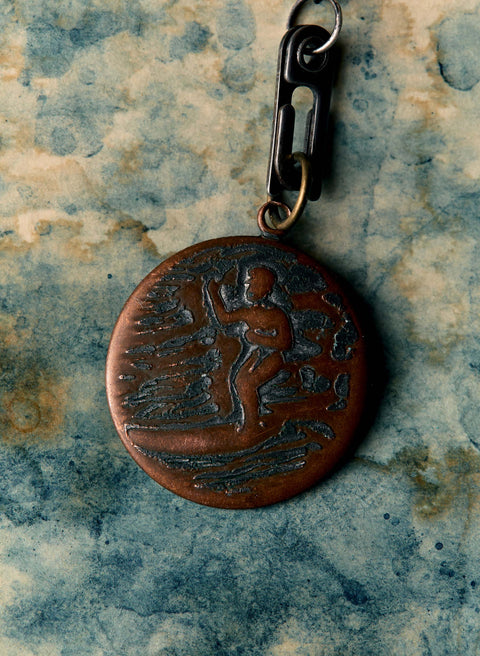 vintage "st. christopher" medal pendant