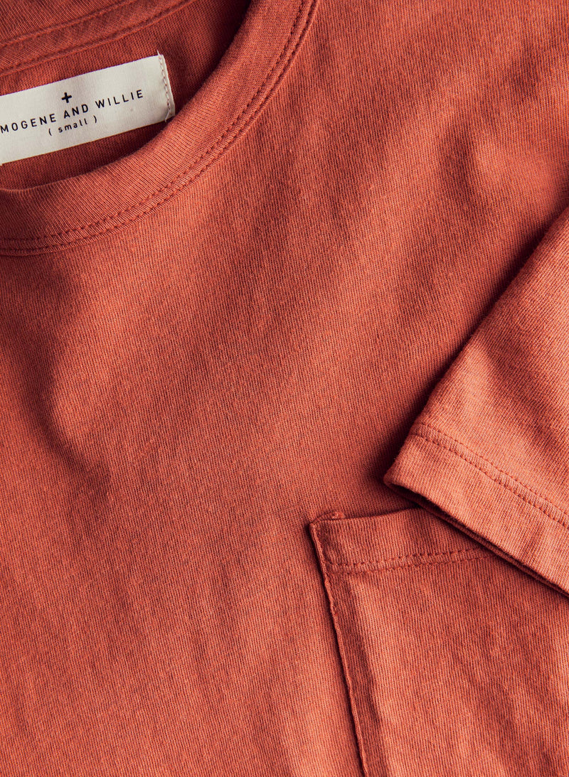 rust knit pocket tee