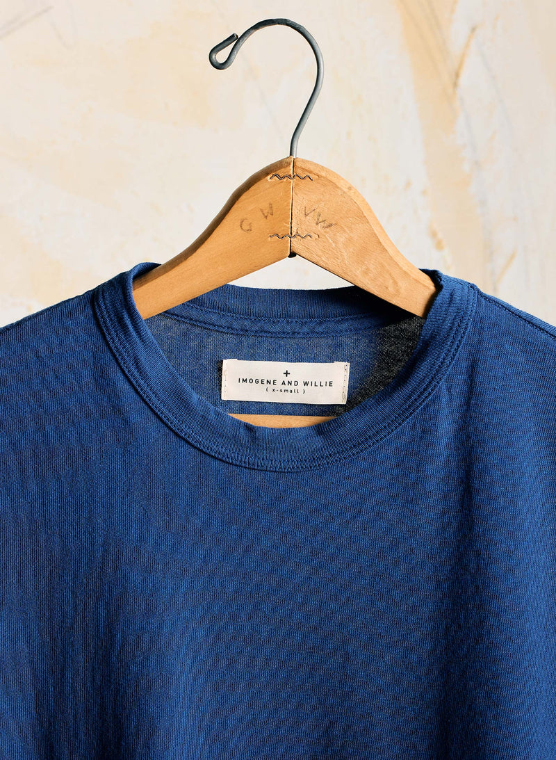 faded navy knit midweight crew