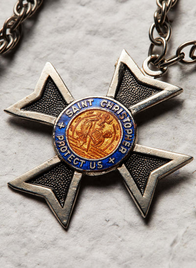 vintage "st. christopher" medal pendant