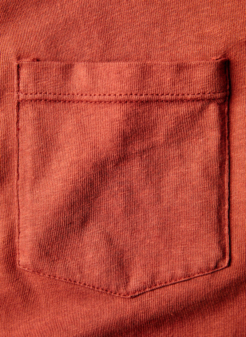 rust knit pocket tee