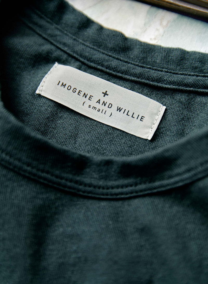 dark green knit pocket tee