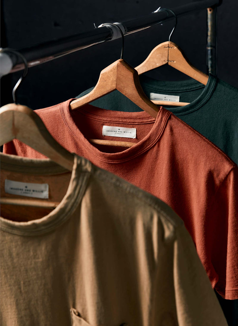 rust knit pocket tee