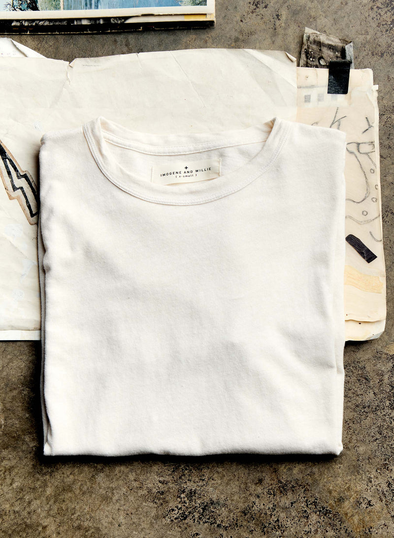 classic knit vintage white crew