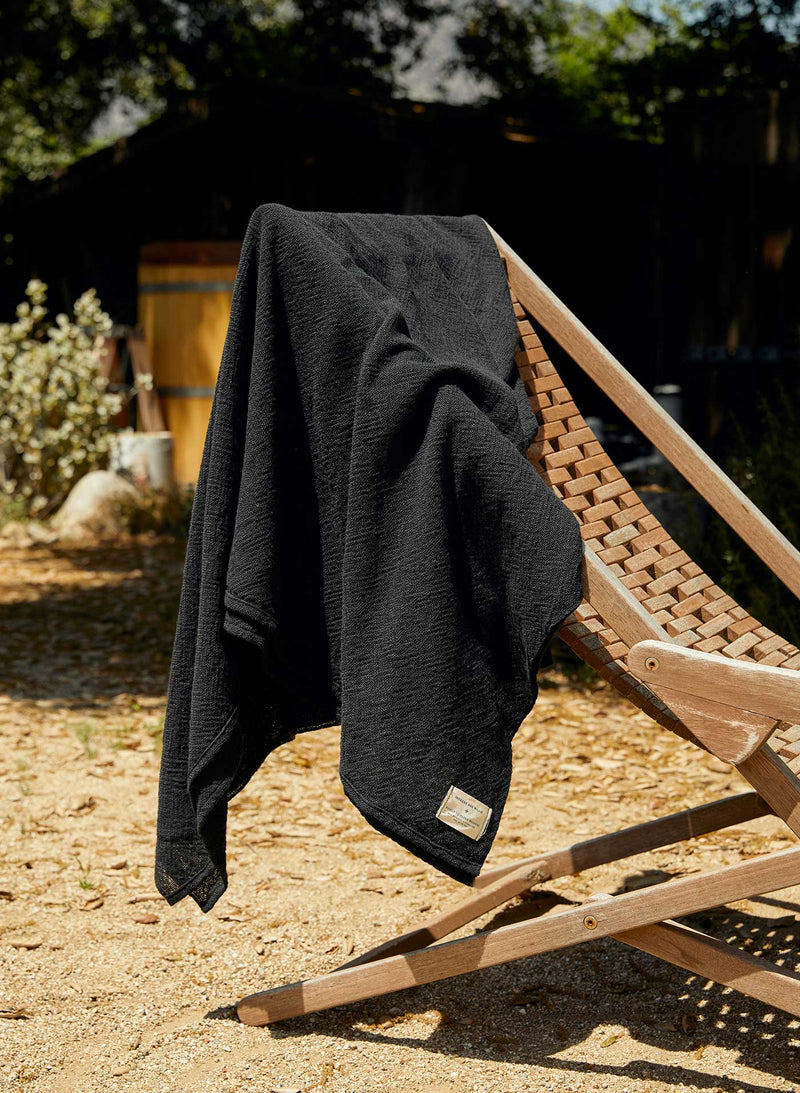 i+w x family heirloom weavers cotton throw in black