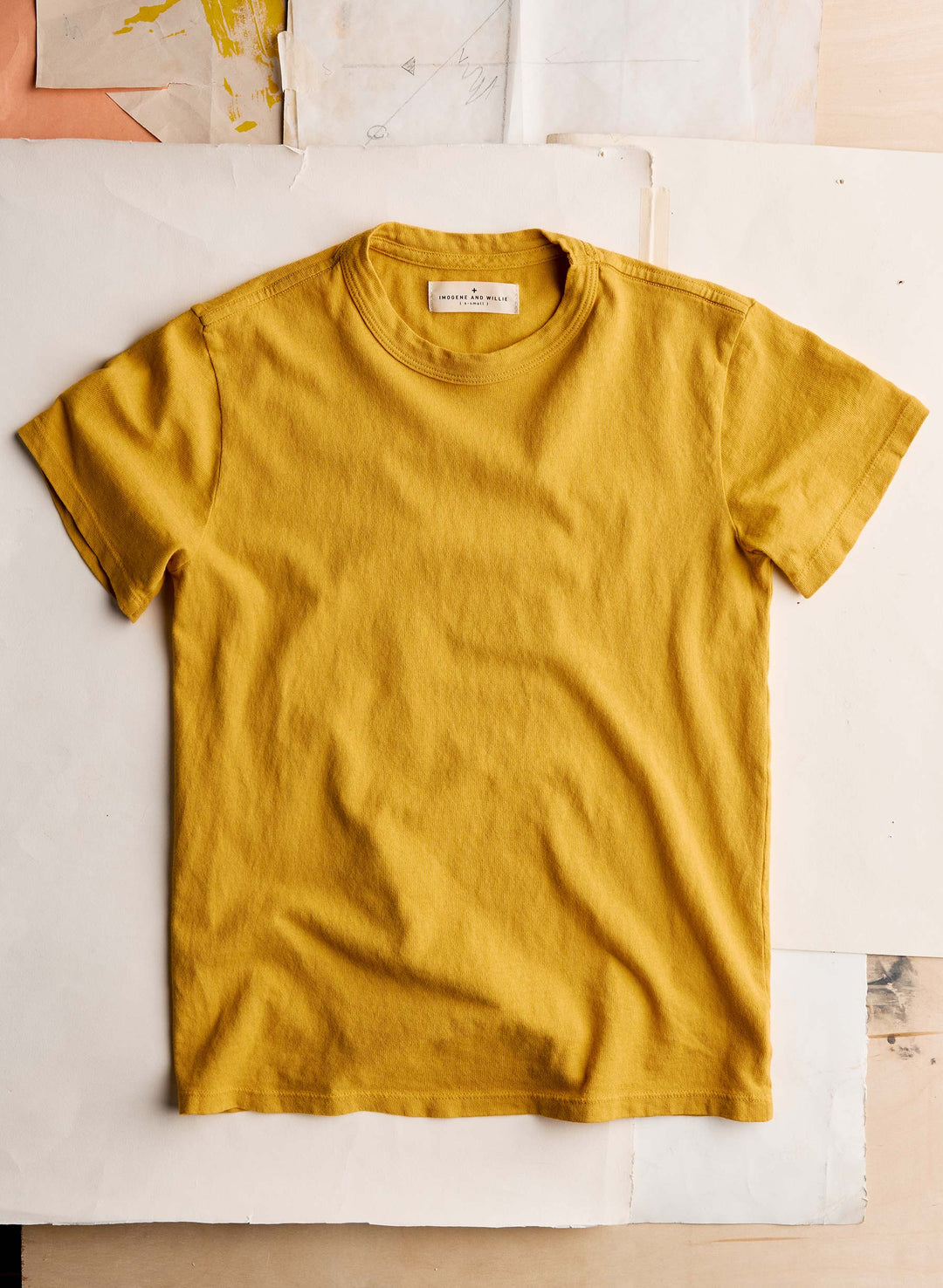 gold knit midweight crew