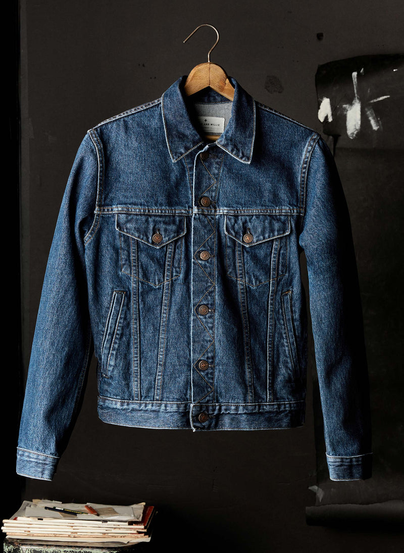 wilkins jacket in washed indigo