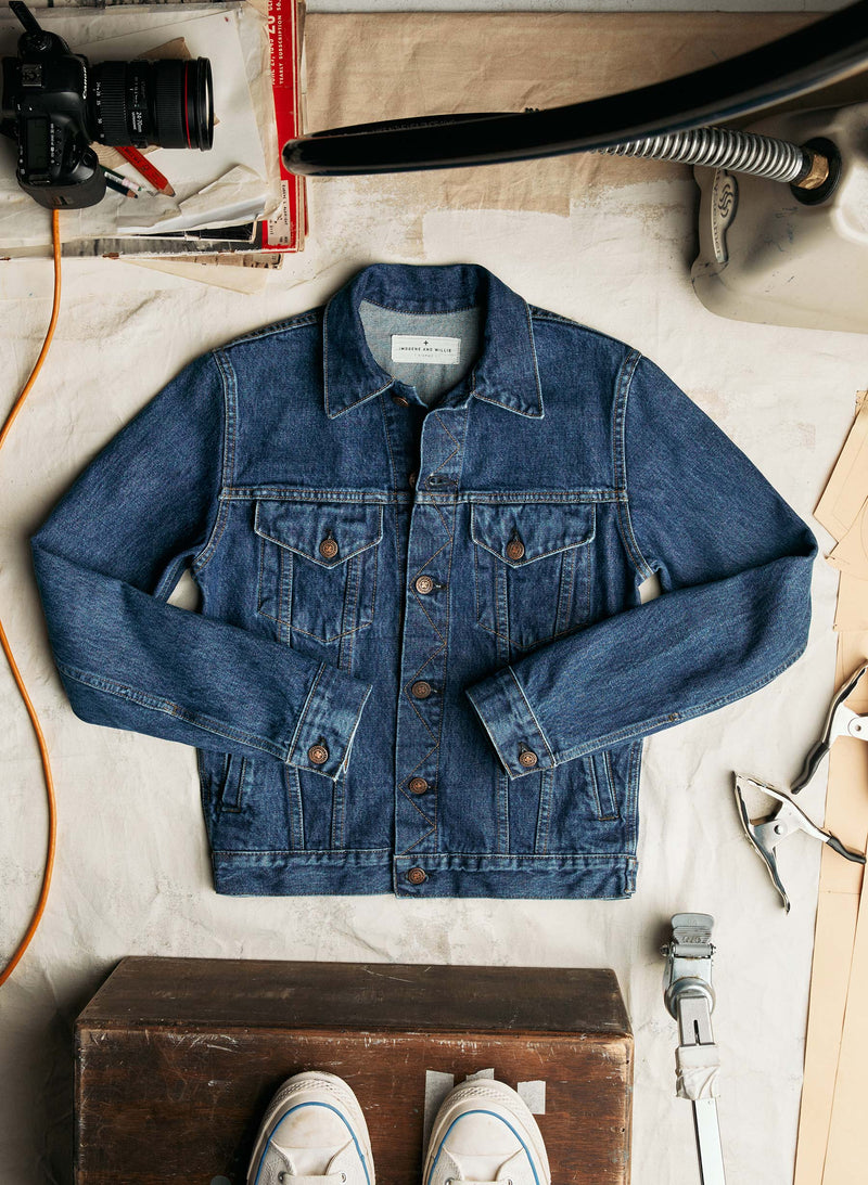 wilkins jacket in washed indigo