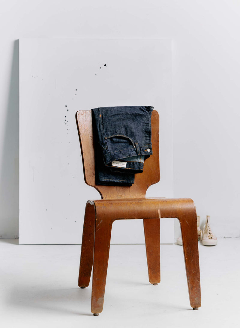 barton broken twill indigo rinse