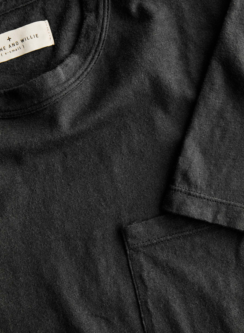 faded black knit pocket tee