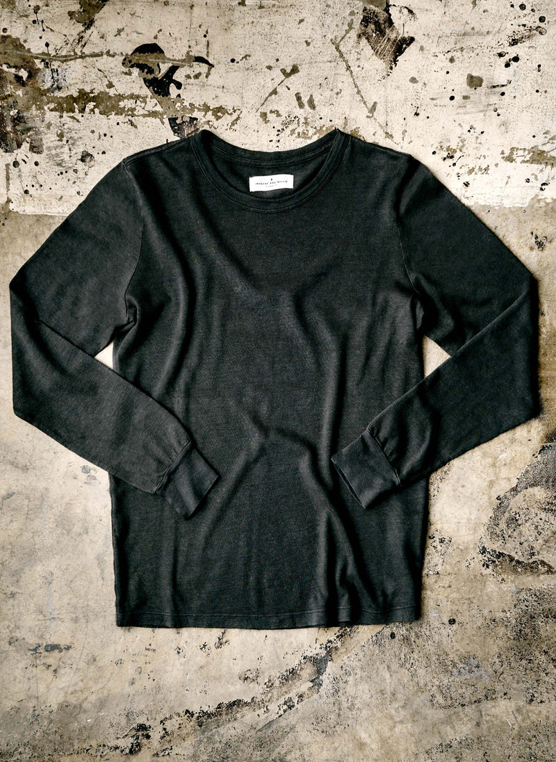 long sleeve faded black crew