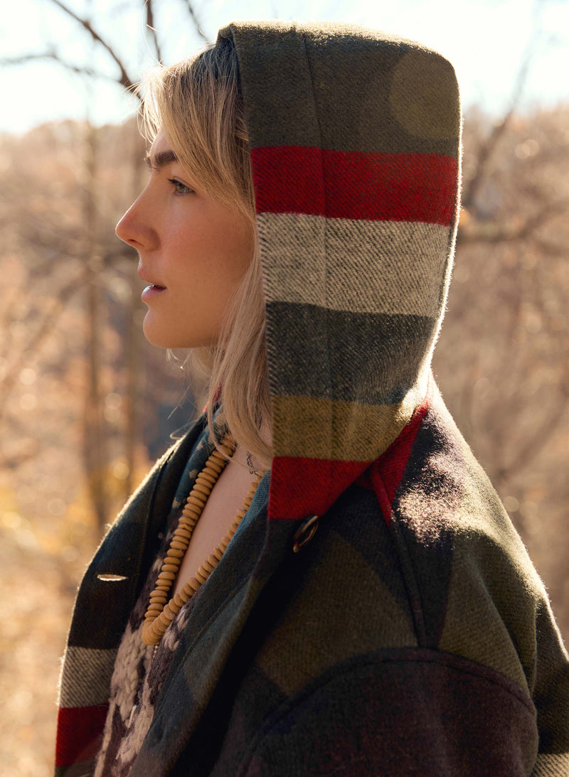 i+w x american woolen blanket coat